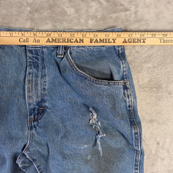 Rustler‎ Mens Jeans 34x29 Blue Denim Relaxed Fit Distressed Workwear Thrashed - Picture 2 of 6